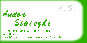 andor sipiczki business card